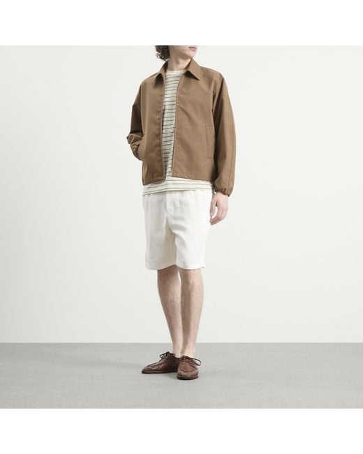 Auralee Green Bonded Tropical Wool Zip Blouson for men
