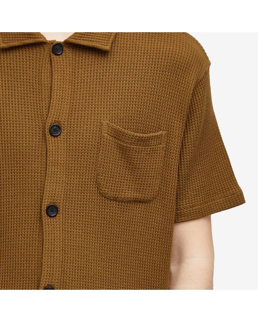 Oliver Spencer Brown Ashby Short Sleeve Jersey Shirt for men