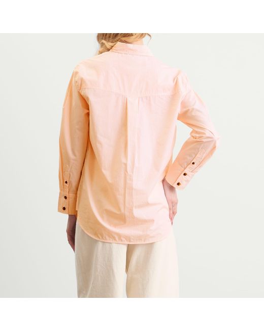 Ganni Pink Stripe Cotton Oversized Shirt