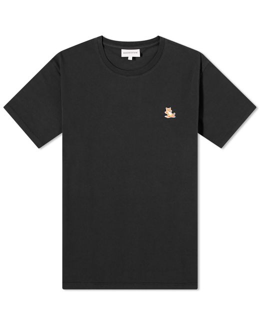 Maison Kitsuné Black Chillax Fox Patch Regular T-Shirt for men