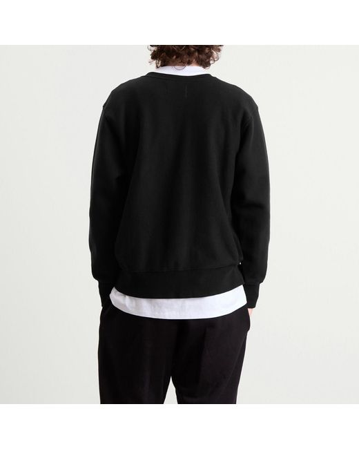 Les Tien Black Heavyweight Banded Mock Neck Polo for men