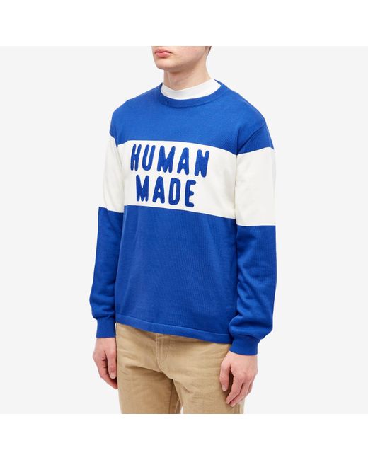 Human Made Blue Logo Knitted Sweat for men