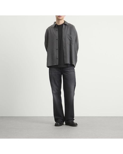 Won Hundred Gray Mazza Micro Check Shirt for men
