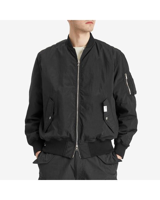 Uniform Experiment Black Crystal Nylon Flight Jacket for men
