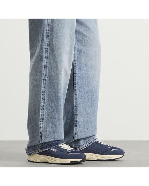 Autry Blue Hyperway Low Suede Sneakers for men