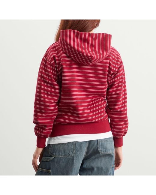 No Problemo Red Mini Problemo Stripe Zip Hoodie