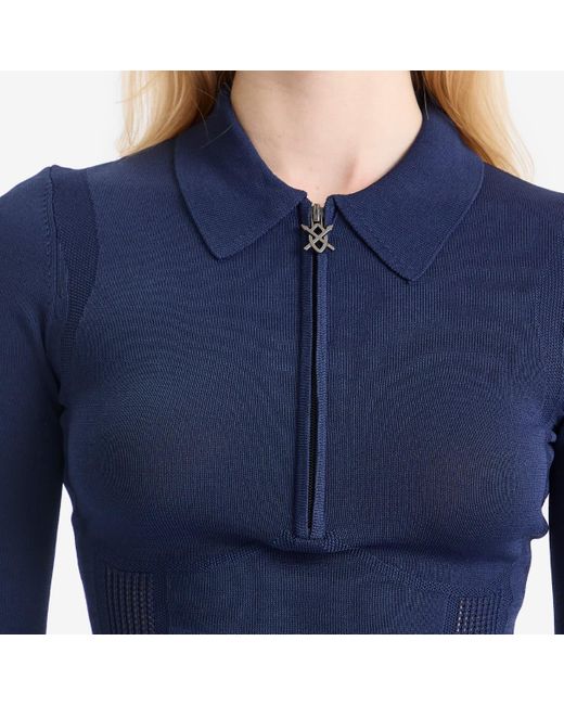 Daily Paper Blue Zip Knit Polo