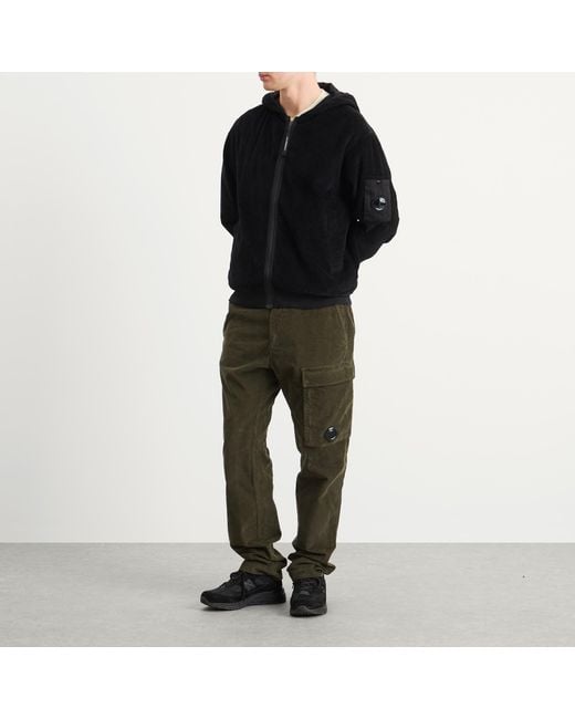 C P Company Green Corduroy Lens Cargo Pant for men