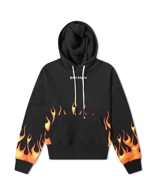 Palm Angels Black Fire Hoody for men