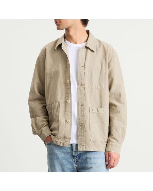 Norse Projects Natural Julian Cotton Linen Overshirt for men