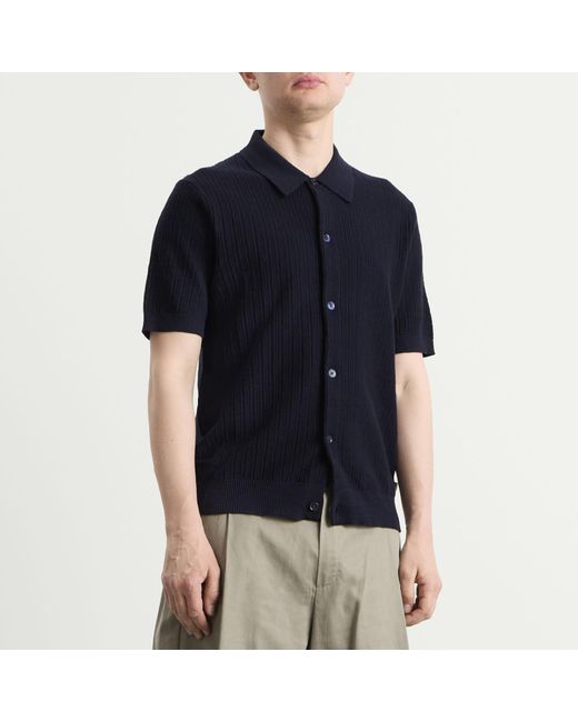 NN07 Blue Nolan Polo Cardigan for men