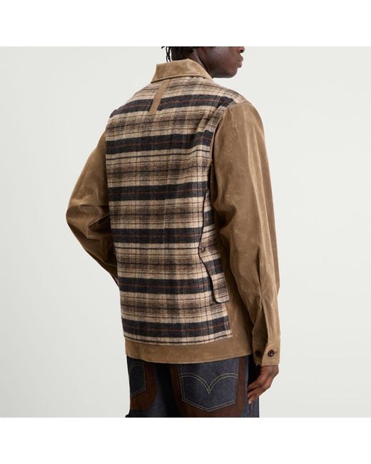 Junya Watanabe Brown Flocked Denim Jacket for men