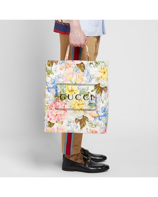 gucci floral print tote