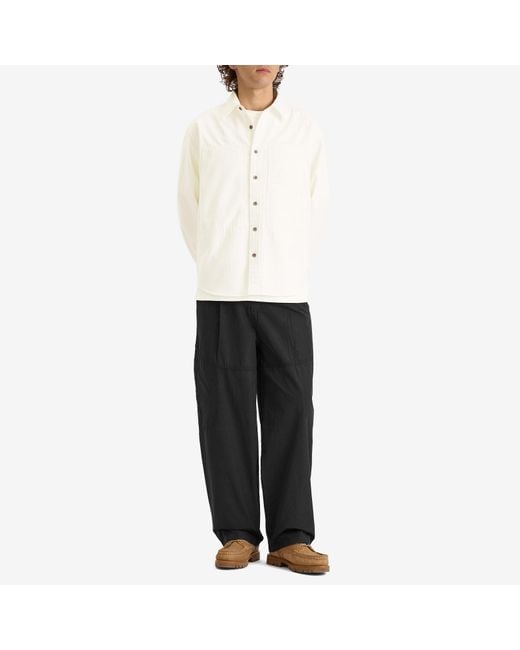 FRIZMWORKS White Denim Carpenter Pocket Work Shirt for men