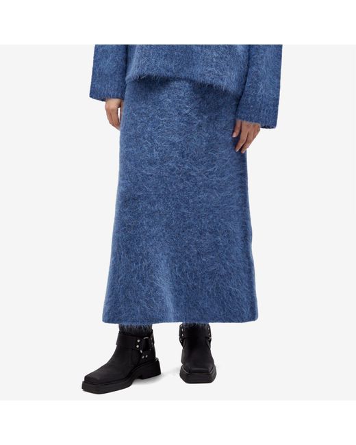 Holzweiler Blue Fure Fluffy Midi Skirt