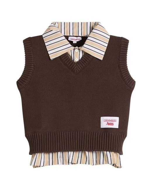 Charles Jeffrey Brown Smart Cropped Vest