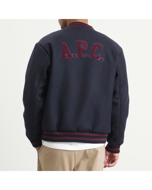 A.P.C. Blue Micky Varsiy Jacket for men