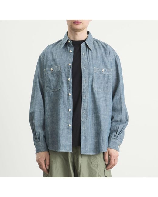 FRIZMWORKS Blue Kuroki Chambray Work Shirt for men