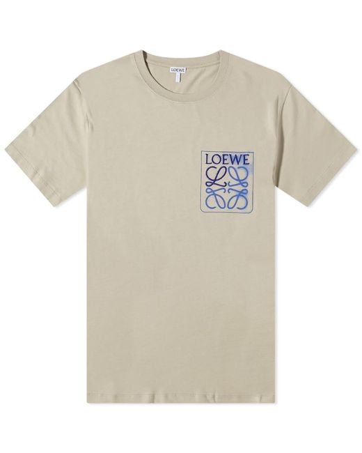 Loewe Gray Anagram Fake Pocket T-shirt for men