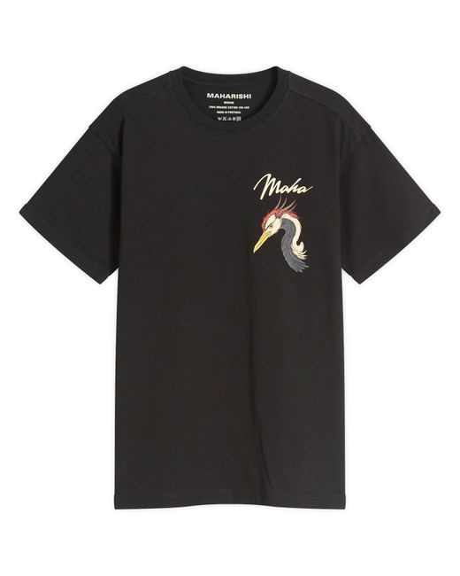 Maharishi Black Year Of The Crane T-Shirt for men