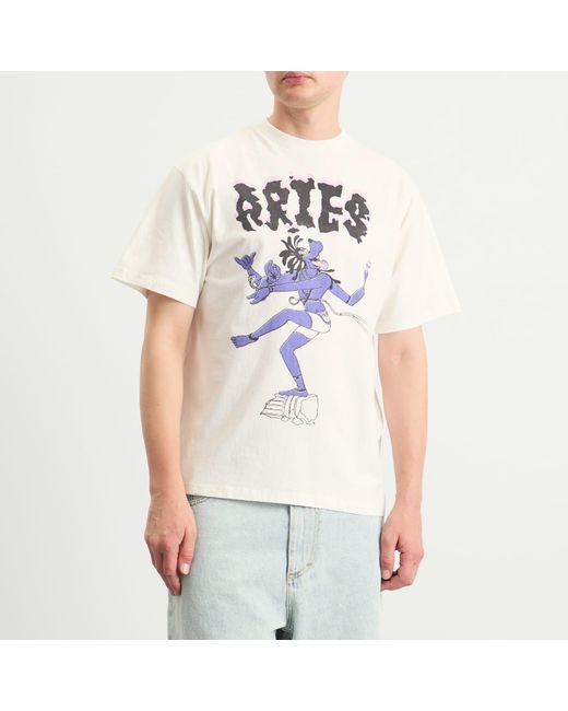 Aries Blue Faded The Destroyer T-Shirt for men