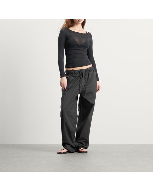 Skims Black Sateen Oversized Cargo Pants