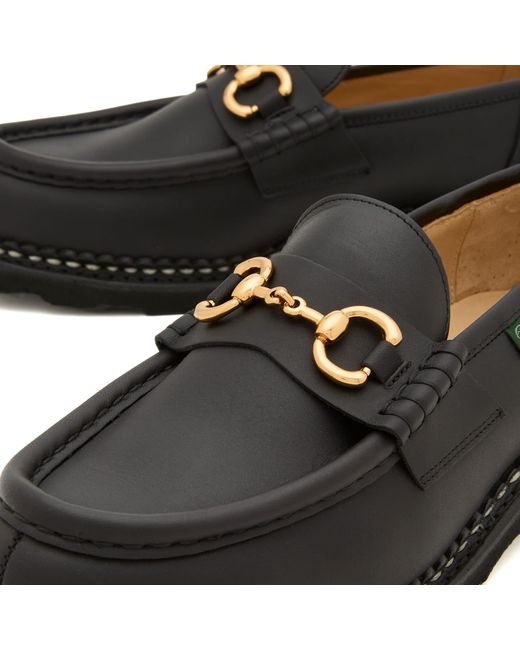 Paraboot Black Orsayti Leather Moccasin Shoe