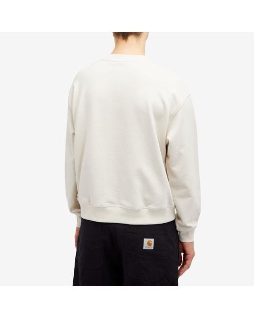New Balance White Varsity Oversized Crewneck Sweat for men