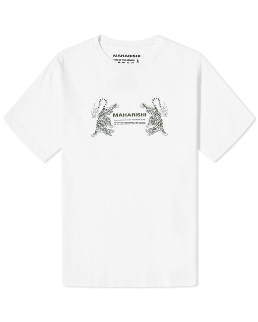 Maharishi White Double Tigers Miltype T-Shirt for men