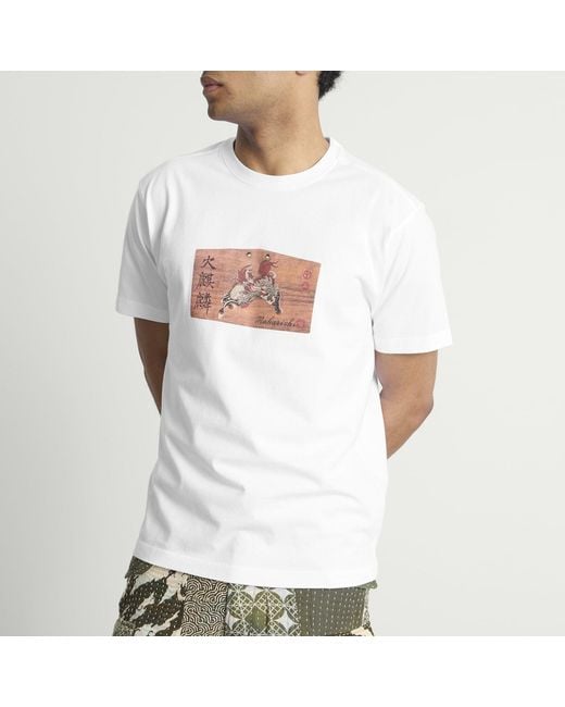 Maharishi White Ema Kirin Plaque T-Shirt for men