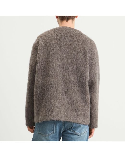 Our Legacy Brown Hairy Wool Cardigan for men