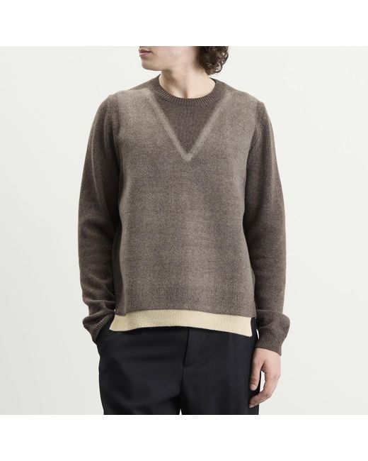 Maison Margiela Gray Fused Knit Sweater for men