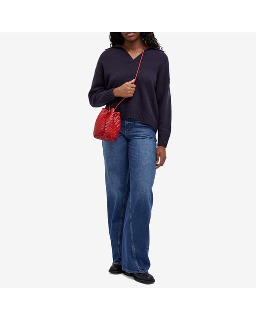 Dragon Diffusion Red Pompom Double Jump Bucket Bag