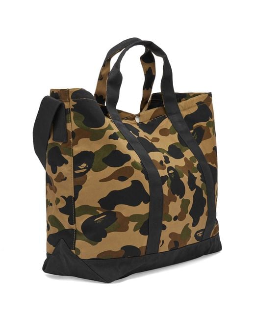 A Bathing Ape Black 1St Camo 2Way Tote Bag for men