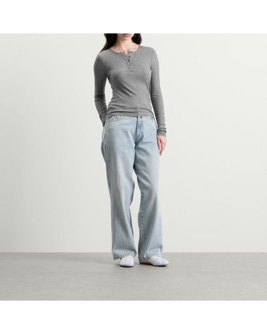 Samsøe & Samsøe Gray Sadodo Long Sleeve Henley Top