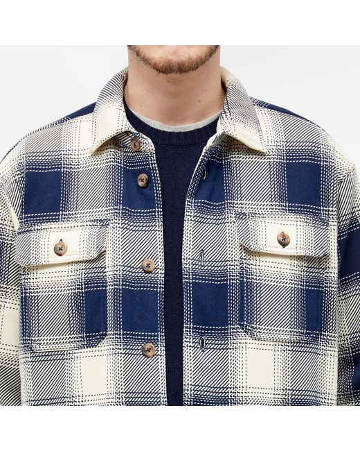 Polo Ralph Lauren Blue Quilted Plaid Overshirt for men