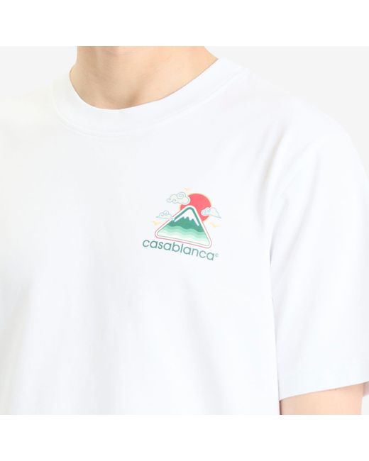 Casablanca White Montagne Ondulée Screen Printed T-Shirt for men