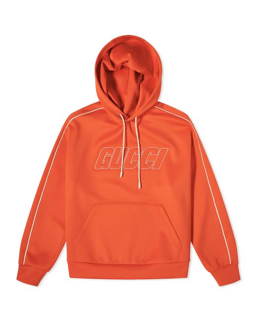 Gucci Orange Logo Neoprene Hoodie for men