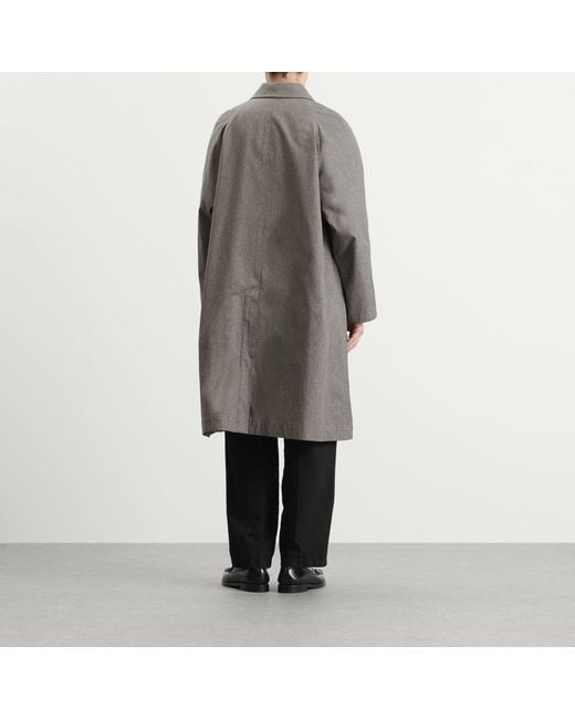Kaptain Sunshine Gray Cotton Mock Twist Umbrella Coat for men