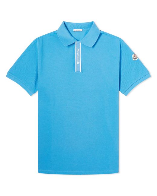 Moncler Blue Piquet Polo Shirt for men