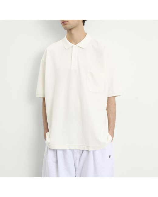 Nanamica White Snap Polo Shirt for men