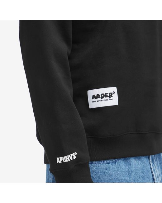 Aape By A Bathing Ape Black Aape Unvs Dog Sweatshirt for men