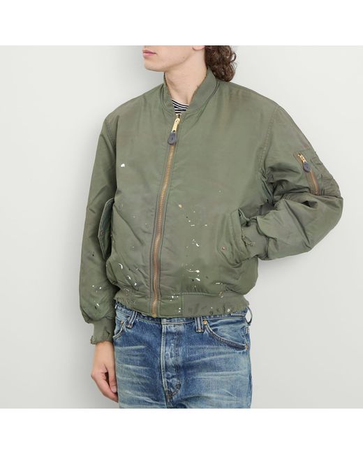 Mastercraft Union Green Kaiga Washed Nylon Bomber for men