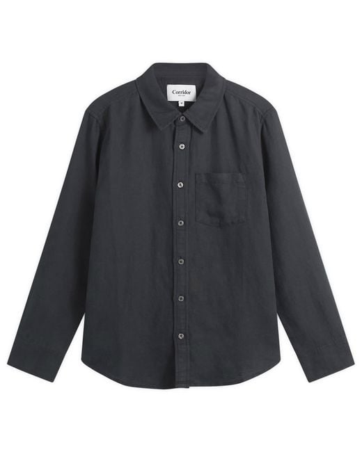 Corridor NYC Blue Cotton Linen Shirt for men