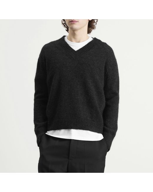 Second/Layer Black Second Layer Vexed V-Neck for men