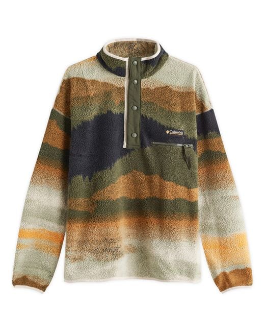 Columbia Green Helvetia Ii Printed Half Snap Fleece for men
