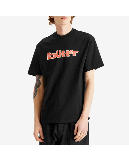Butter Goods Black Warped T-Shirt for men