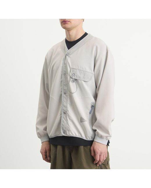 And Wander Gray Vent Cardigan for men