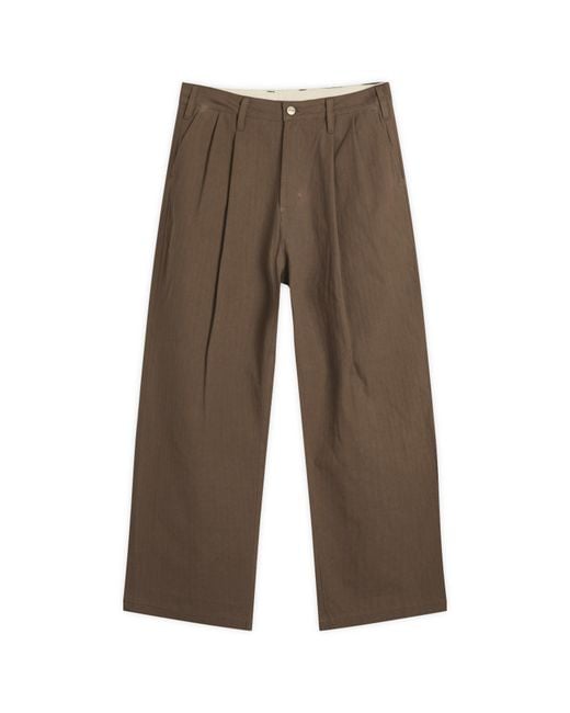 Butter Goods Brown Pleated Trousers for men