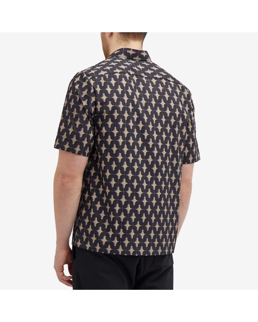 Dries Van Noten Black Clasen Short Sleeve Poplin Shirt for men